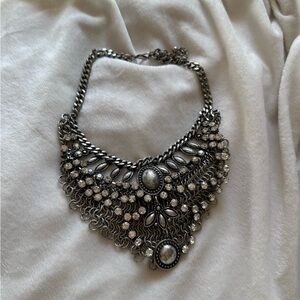 Elegant Silver Statement Necklace